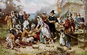 Jean Leon Gerome Ferris The First Thanksgiving oil on canvas